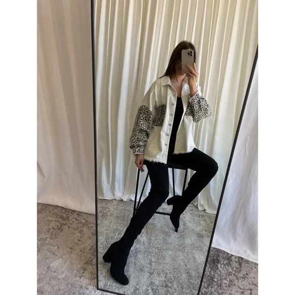 POL LIA LEOPARD JACKET — In Cream/Leopard - Picture 7 of 8